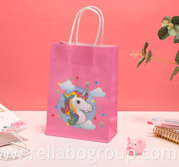 Customized take away food tote bag fashion shopping bag brown kraft paper bags with handles